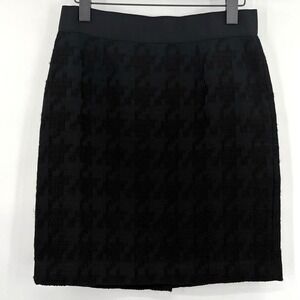 Ann Taylor Loft Skirt 6 Black Textured Pencil Straight Career Work Night Out